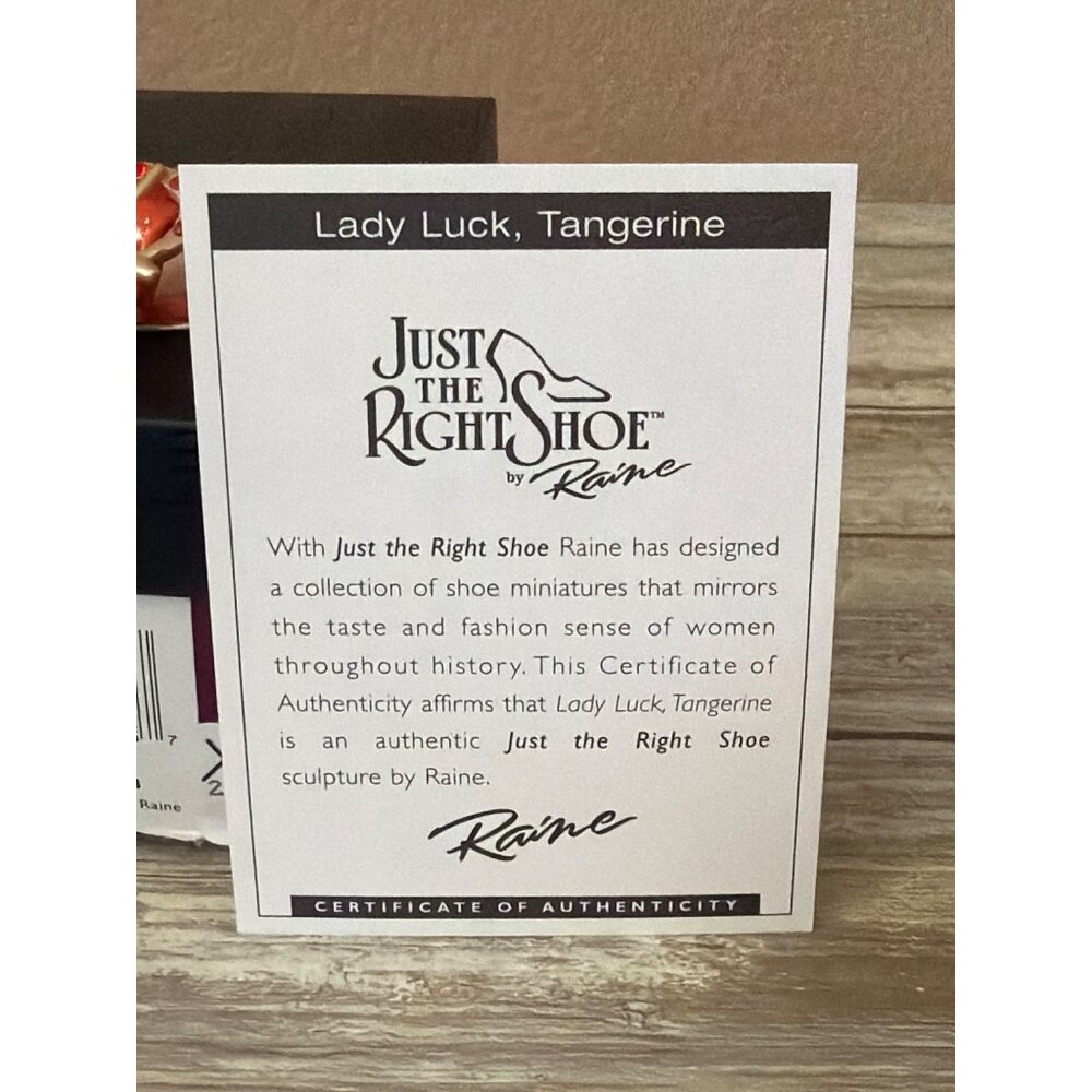 Just The Right Shoe Raine Carlton Cards Lady Luck Tangerine 2005 #25253 NEW - Picture 3 of 14